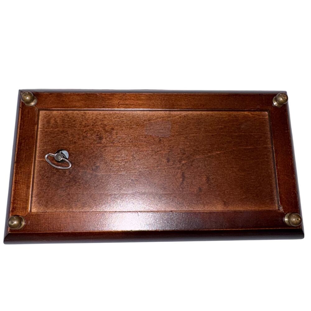 Vintage Bombay Co Musical Jewelry‎ Box Wood Pressed Flowers Plays Love Story - Picture 8 of 9